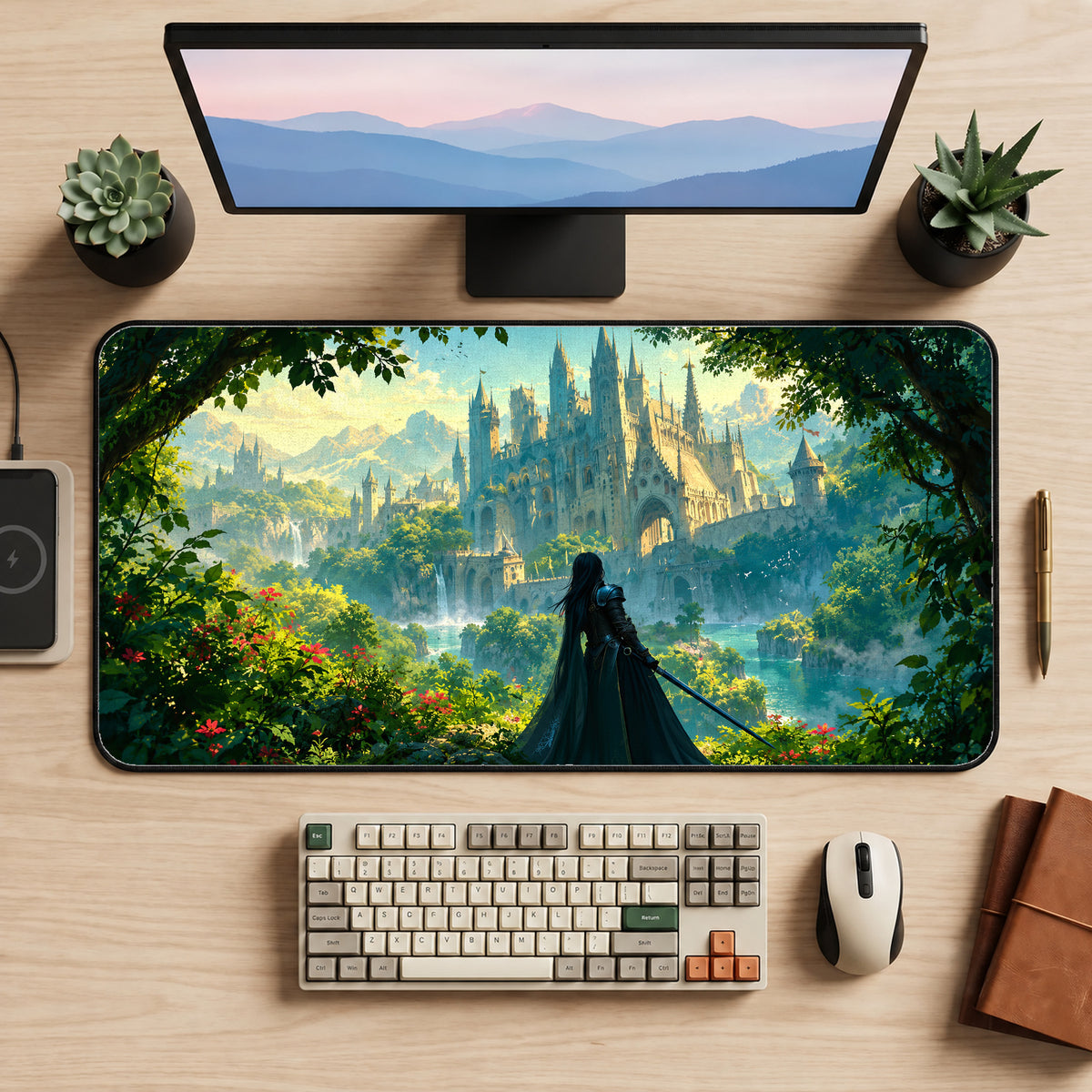 Fantasy Castle Quest Desk Mat — product mockup 2