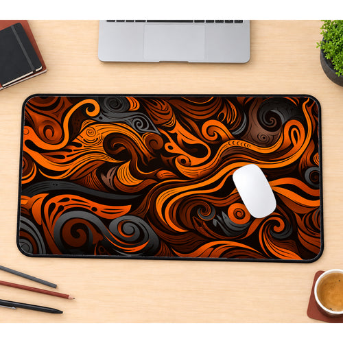 African Abstract Swirls Desk Mat — product mockup 1