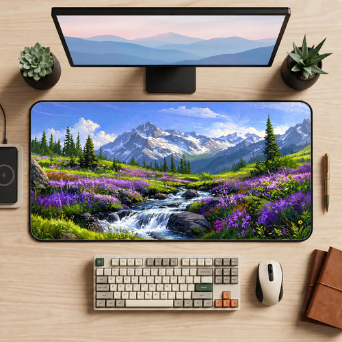 Alpine Wildflower Stream Desk Mat — product mockup 2