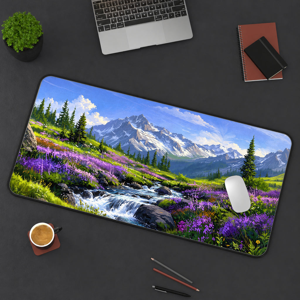 Alpine Wildflower Stream Desk Mat — product mockup 3