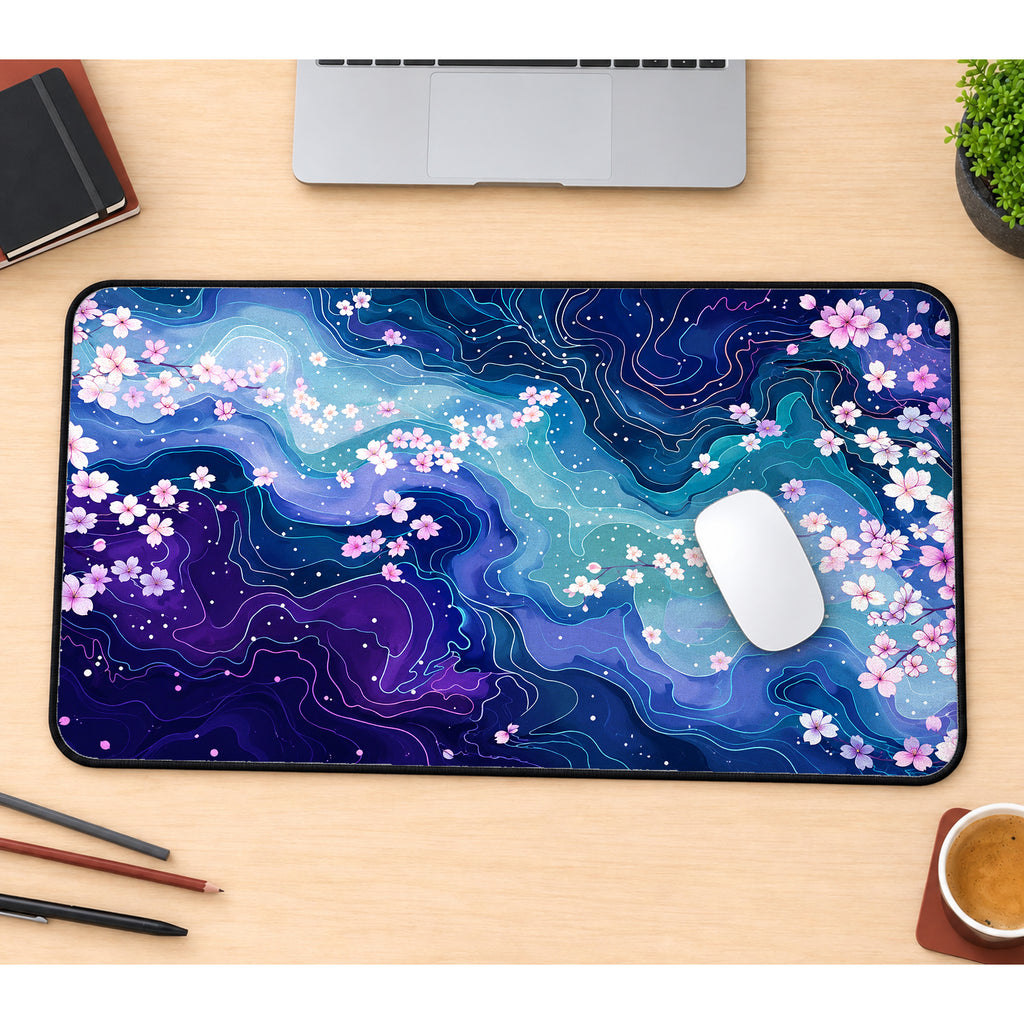 Sakura Contour Streams Desk Mat — product mockup 1