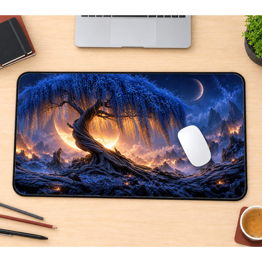 Blue Wisteria Fantasy Desk Mat — product mockup 1