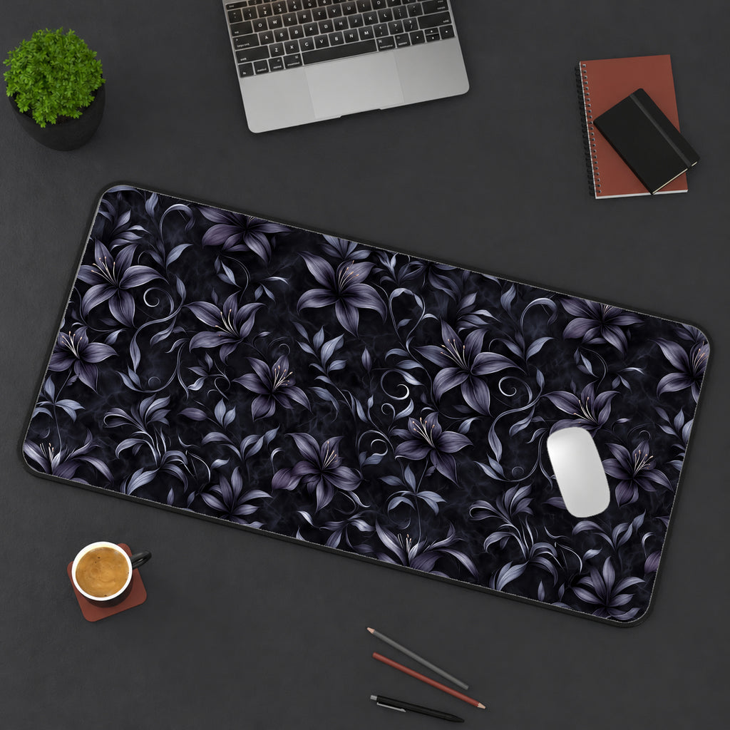 Dark Gothic Lilies Desk Mat — product mockup 3