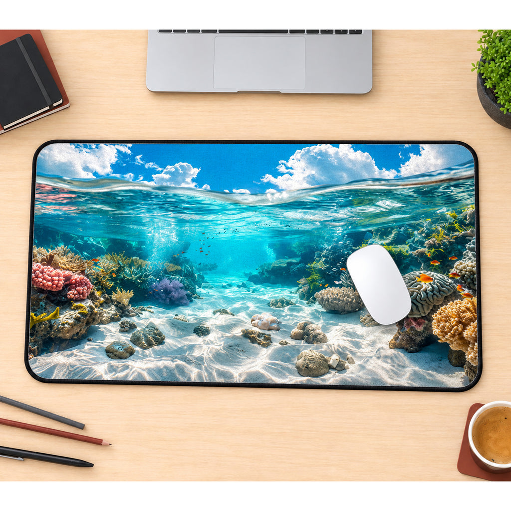 Underwater Coral Reef Desk Mat — product mockup 1