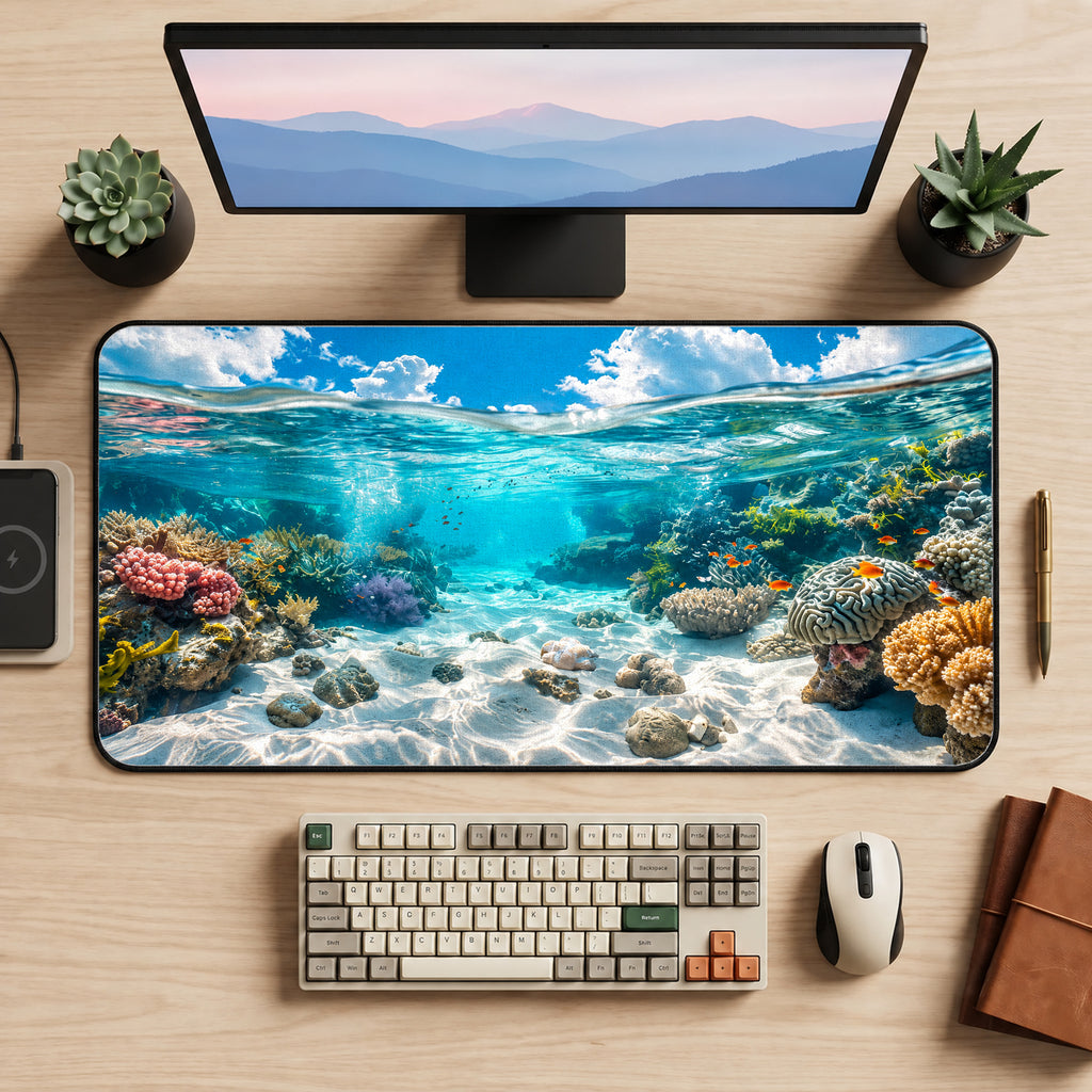 Underwater Coral Reef Desk Mat — product mockup 2