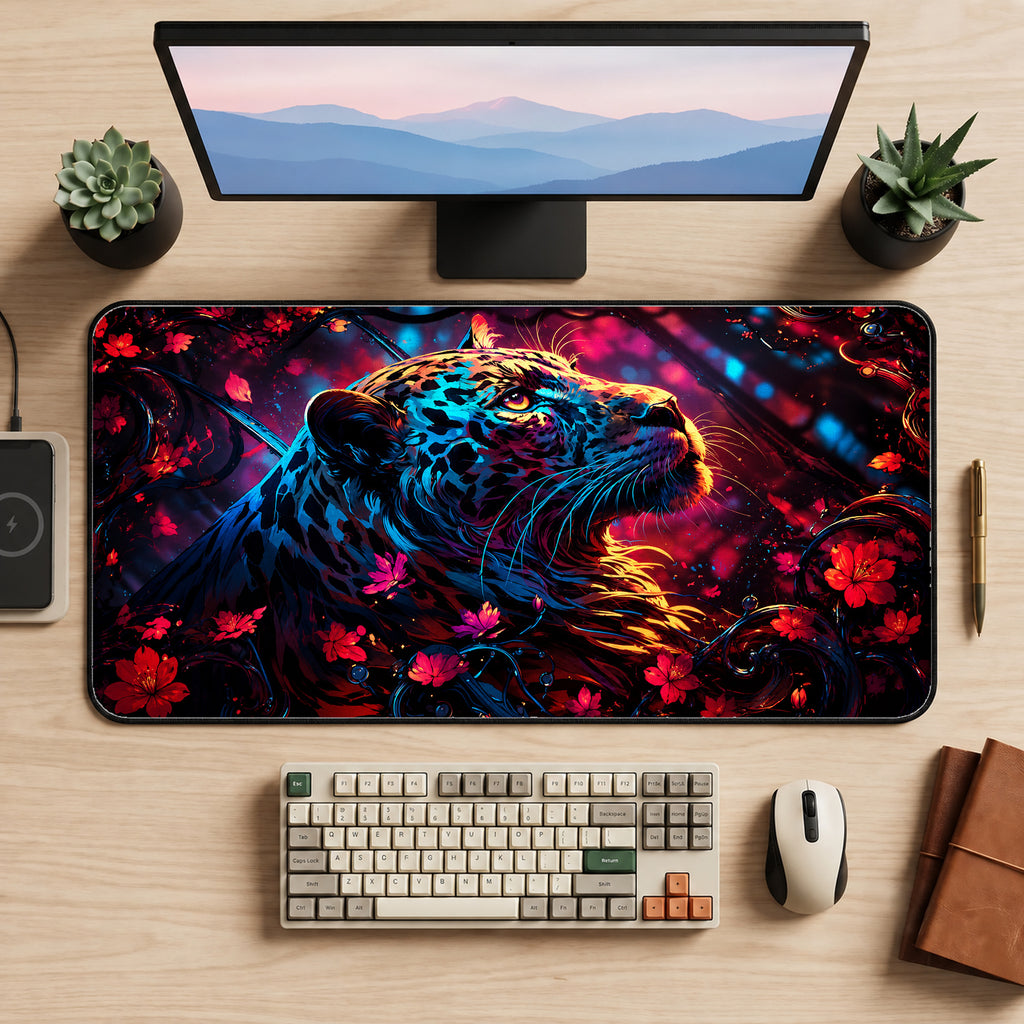 Colorful Leopard Desk Mat — product mockup 2