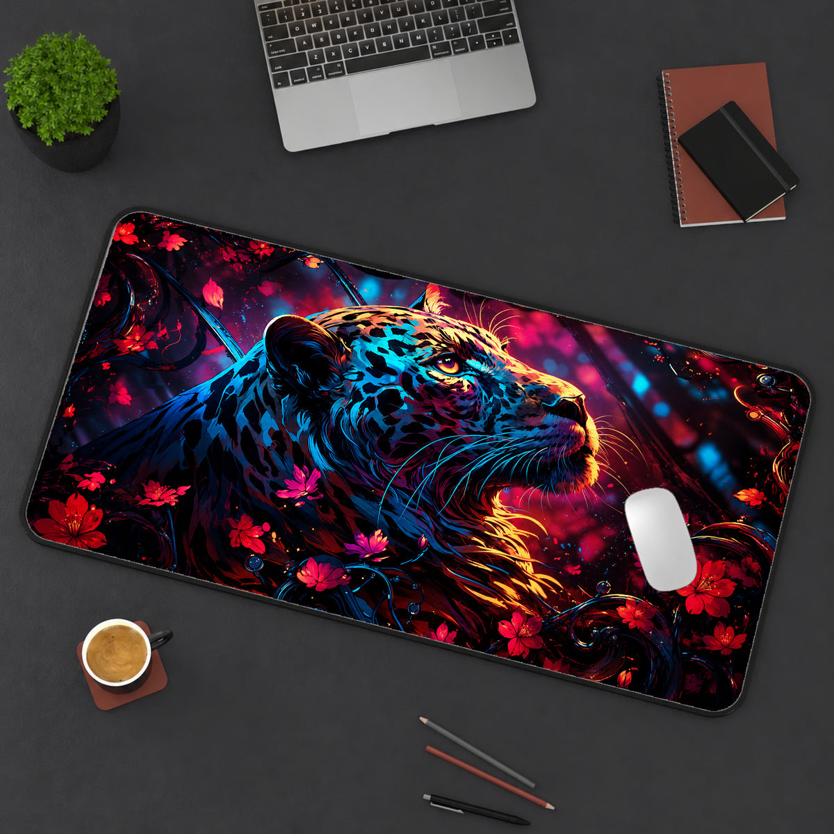 Colorful Leopard Desk Mat — product mockup 3