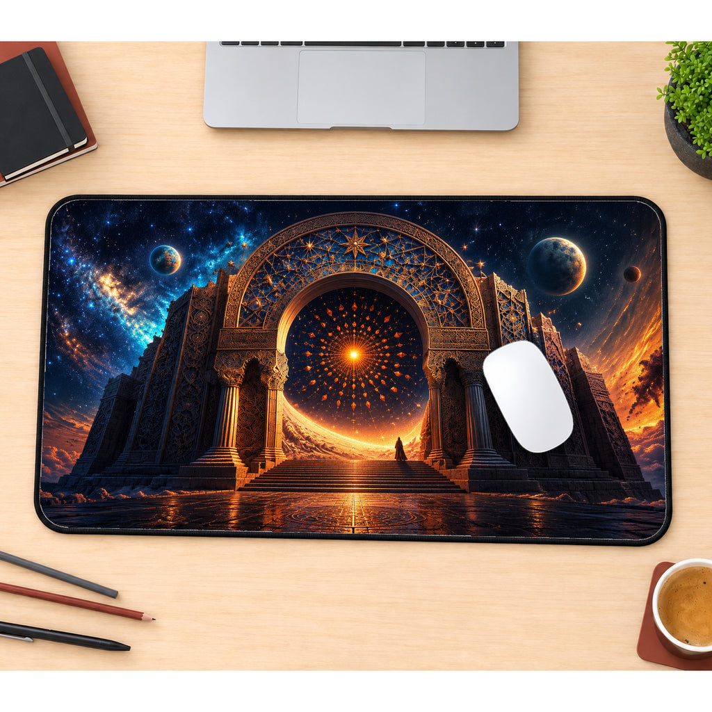 Cosmic Babylon Portal Desk Mat — product mockup 1