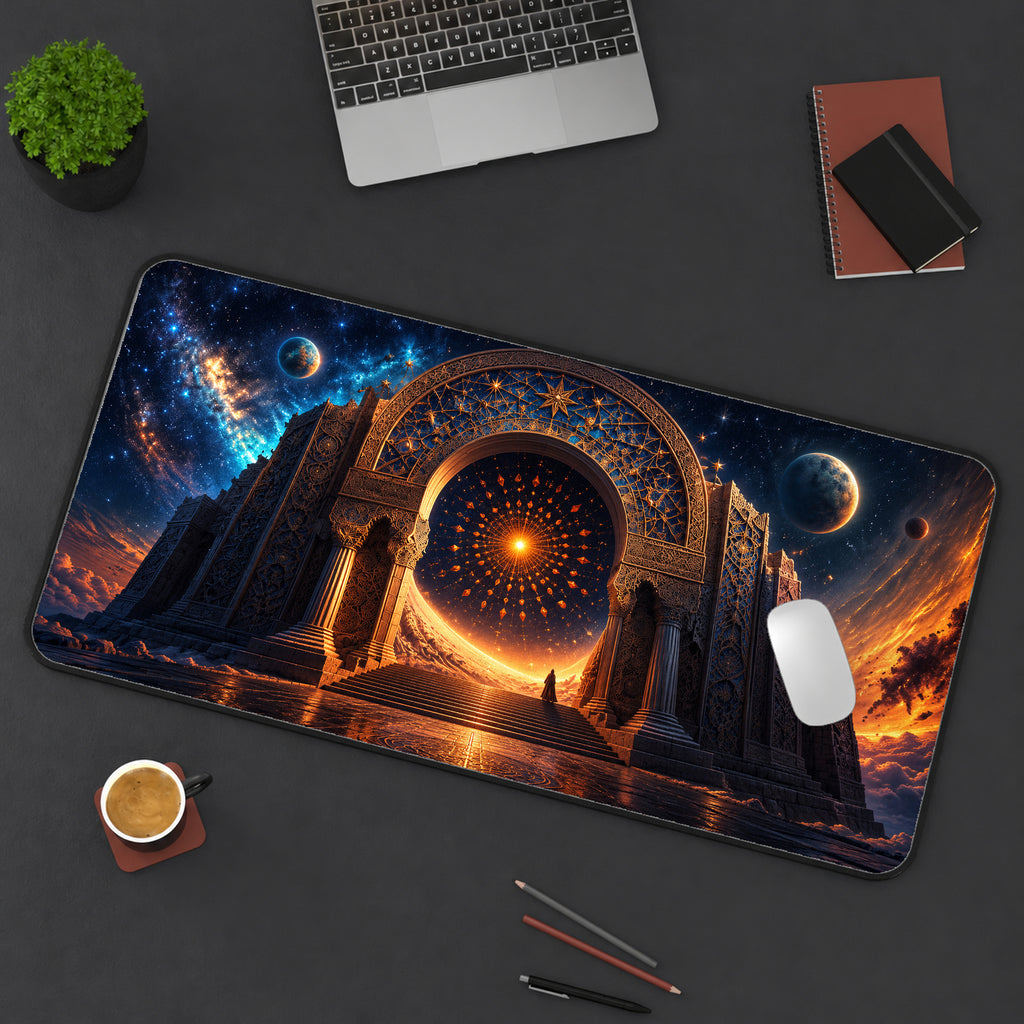 Cosmic Babylon Portal Desk Mat — product mockup 3