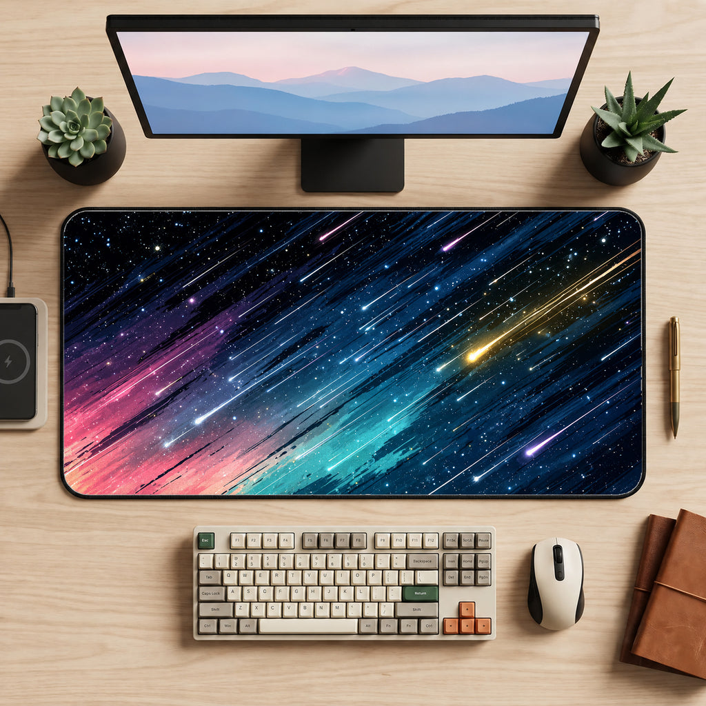 Cosmic Meteor Shower Desk Mat — product mockup 2