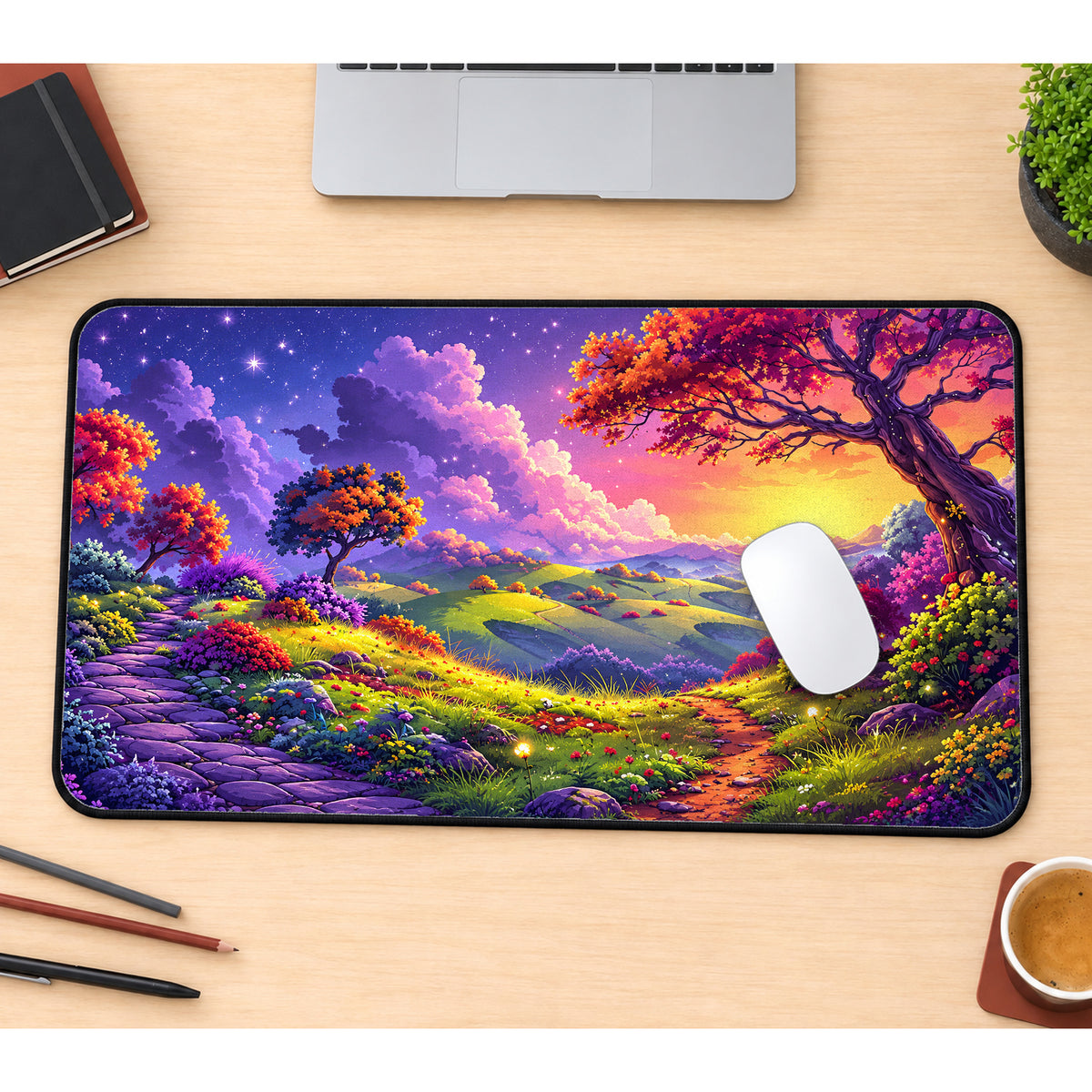 Colorful Sunrise Pathway Desk Mat — product mockup 1