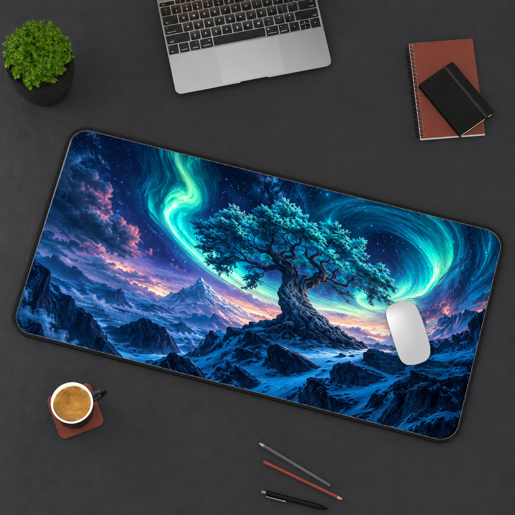 Yggdrasil and Northern Lights Desk Mat — product mockup 3