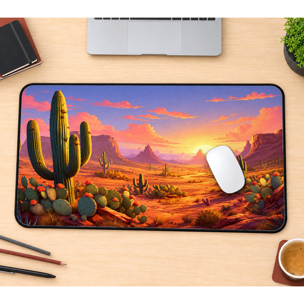 Southwest Cactus Sunset Desk Mat — product mockup 1