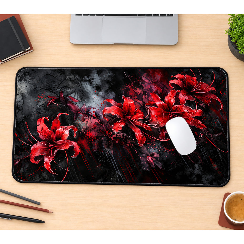 Red Spider Lilies Desk Mat — product mockup 1