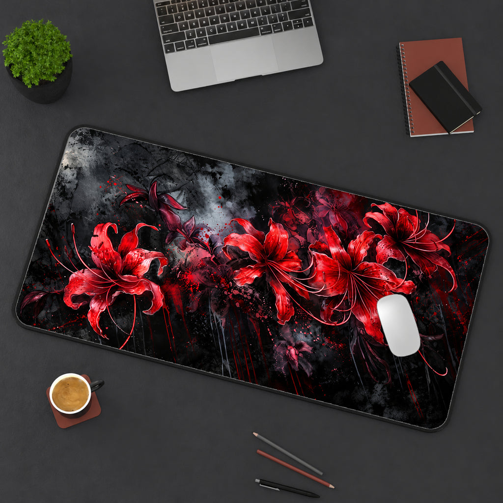 Red Spider Lilies Desk Mat — product mockup 3