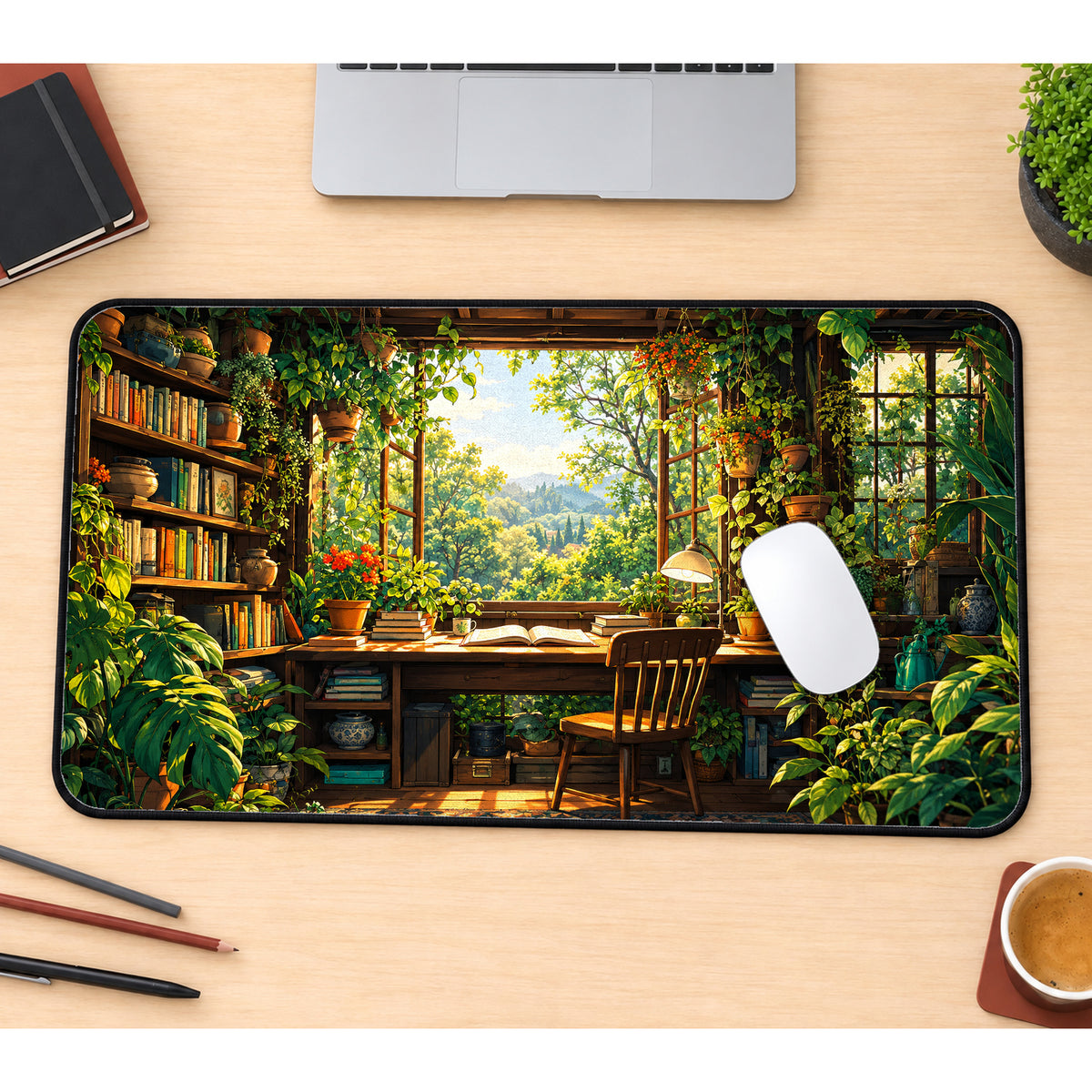 Sunlit Plant Study Desk Mat — product mockup 1