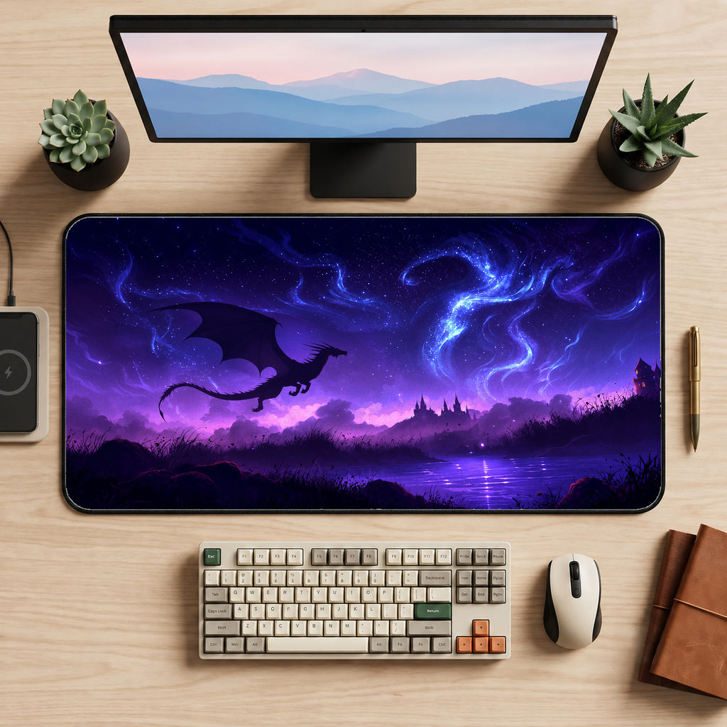 Purple Aurora Dragon Desk Mat — product mockup 2