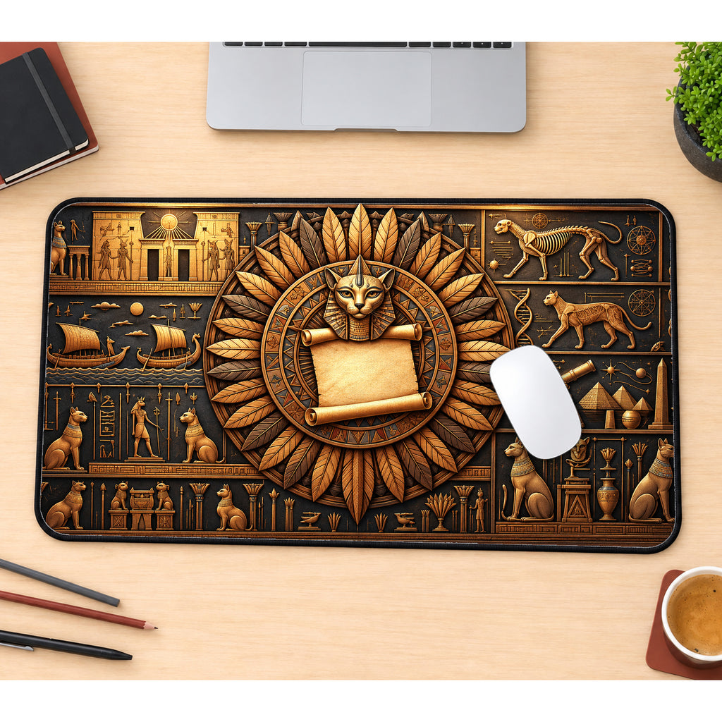 Ancient Egyptian Cat Desk Mat — product mockup 1