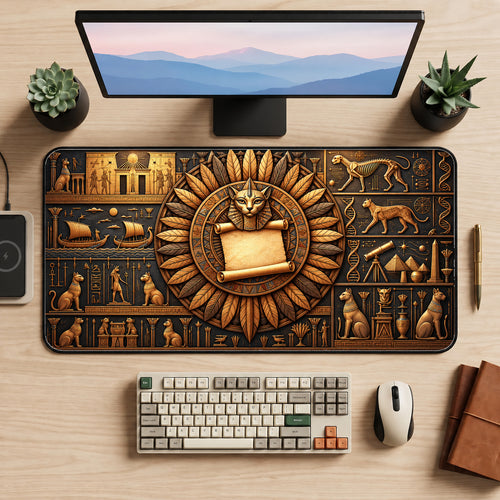 Ancient Egyptian Cat Desk Mat — product mockup 2