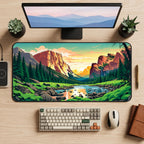 Yosemite National Park, Kawaii Mousepad, Cute Desk Decor, Yosemite Desk Mat, Large Gaming Mousepd XL, Gamer Mouse Pad — workspace mockup 1